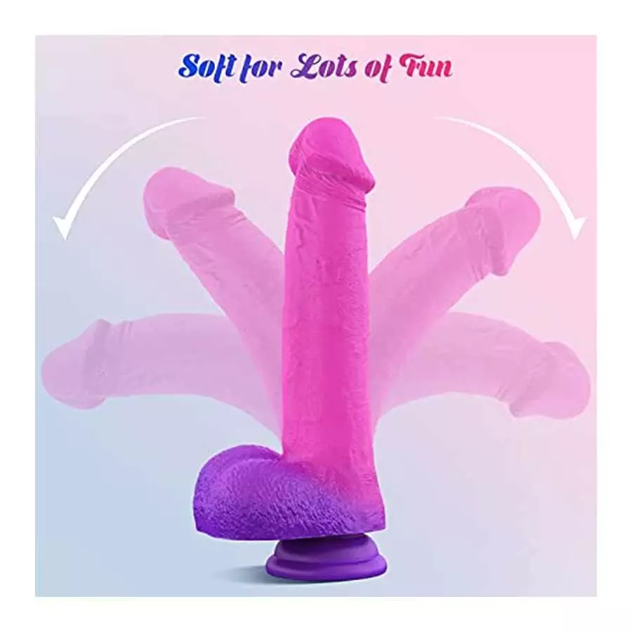 Realistic G Spot Dildos, 9 Inches Color-Changeable by Temperature Dildo, Liquid Silicone Huge Dildos with Strong Suction Cup for