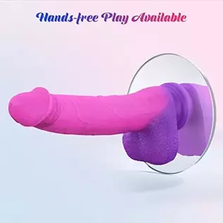 Realistic G Spot Dildos, 9 Inches Color-Changeable by Temperature Dildo, Liquid Silicone Huge Dildos with Strong Suction Cup for