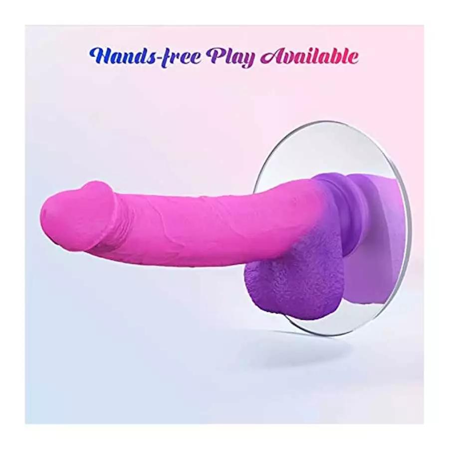 Realistic G Spot Dildos, 9 Inches Color-Changeable by Temperature Dildo, Liquid Silicone Huge Dildos with Strong Suction Cup for