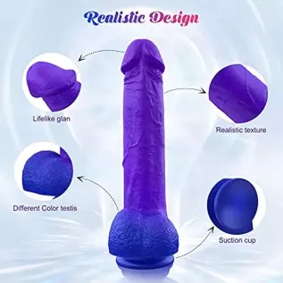 Realistic G Spot Dildos, 9 Inches Color-Changeable by Temperature Dildo, Liquid Silicone Huge Dildos with Strong Suction Cup for