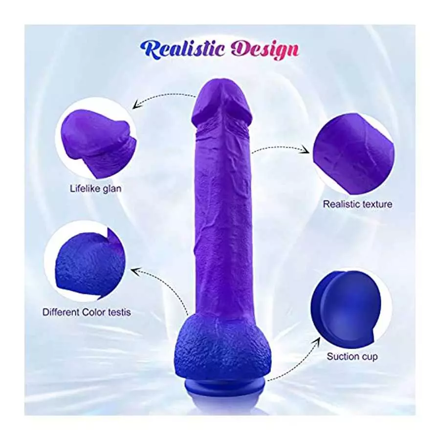 Realistic G Spot Dildos, 9 Inches Color-Changeable by Temperature Dildo, Liquid Silicone Huge Dildos with Strong Suction Cup for