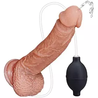 Silicone Realistic Ejaculating Dildo for Women, Lifelike Squirting Dildo, 9 Inch Realistic Squirting Penis with Strong Suction C