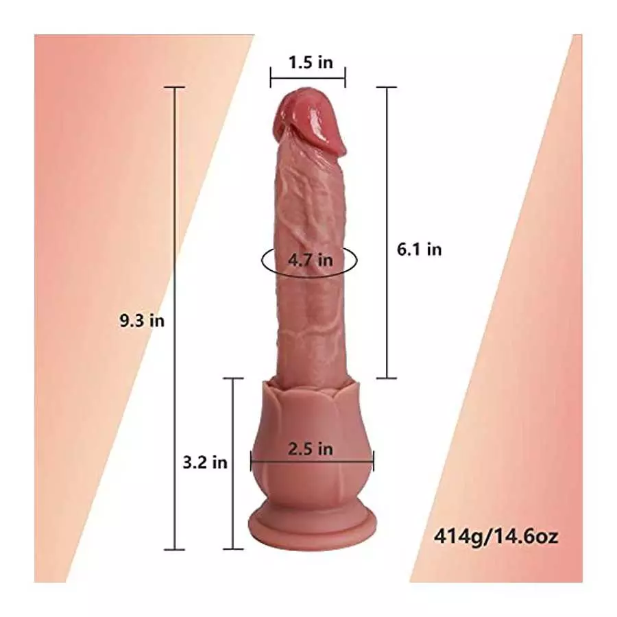 Acvioo Rose Realistic Dildo G-Spot Dildos with Strong Suction Cup for Hands-Free Play Soft Liquid Silicone Fake Penis Deep Throa