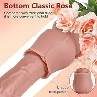 Acvioo Rose Realistic Dildo G-Spot Dildos with Strong Suction Cup for Hands-Free Play Soft Liquid Silicone Fake Penis Deep Throa