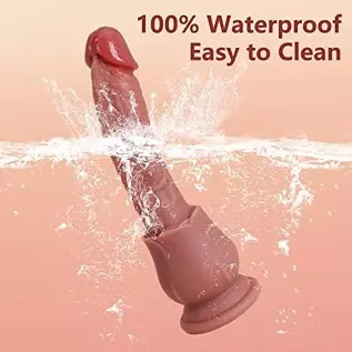 Acvioo Rose Realistic Dildo G-Spot Dildos with Strong Suction Cup for Hands-Free Play Soft Liquid Silicone Fake Penis Deep Throa