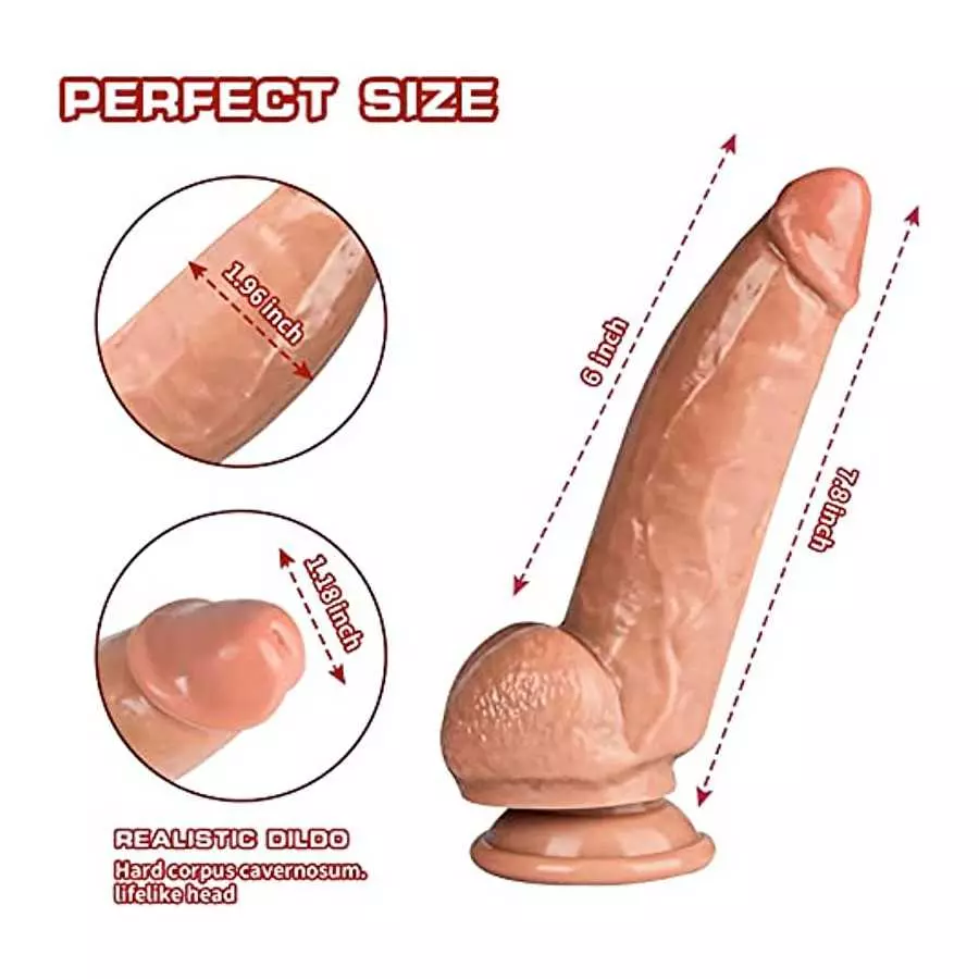 7.8 Inch hyper realistic dildo Toy for Women,Big Dildo with Huge Size and Strong&nbsp;Suction Cup,Anal Dildo for Woman G-Spot Stimula