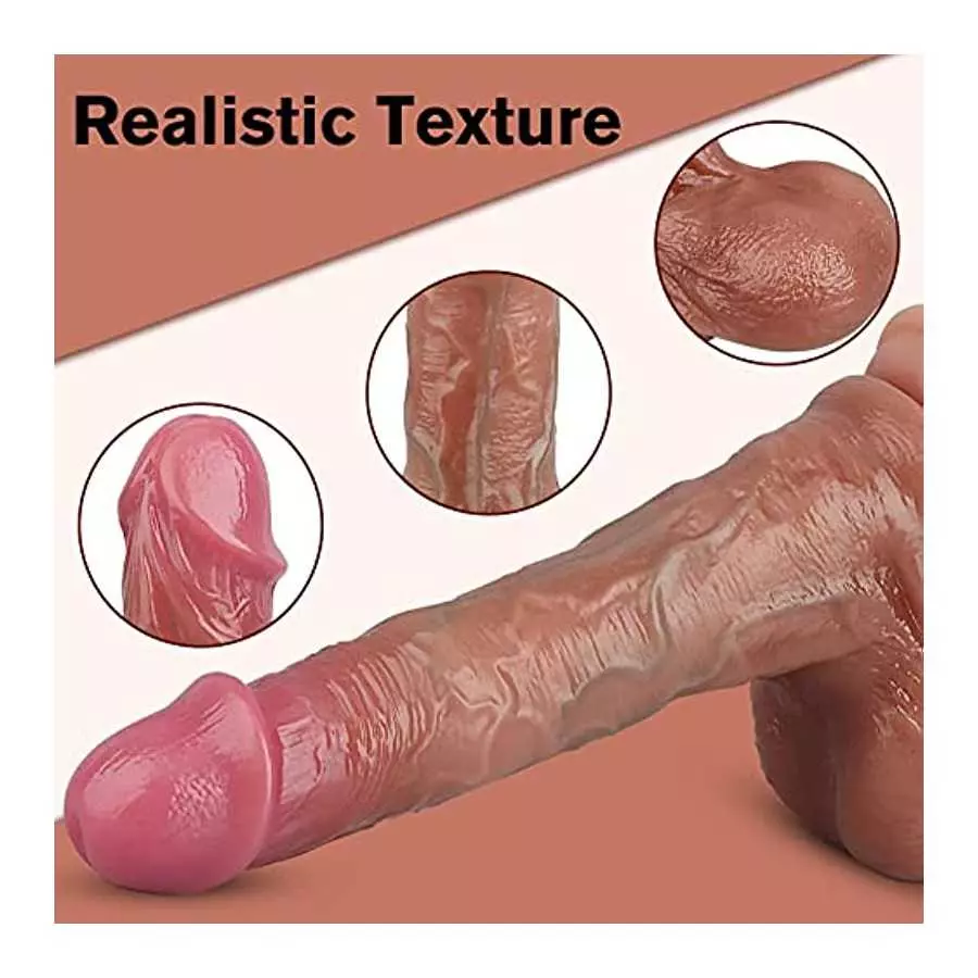 Realistic Dildo Sex Toy with 9 Thrusting & Vibrating Modes, G Spot Vibrator with App & Remote Control, Heating Dildo for Women V