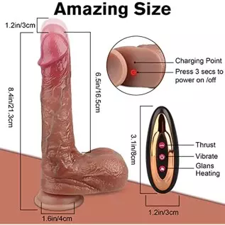 Realistic Dildo Sex Toy with 9 Thrusting & Vibrating Modes, G Spot Vibrator with App & Remote Control, Heating Dildo for Women V Realistic Dildo Sex Toy with 9 Thrusting & Vibrating Modes, G Spot Vibrator with App & Remote Control, Heating Dildo for Women V
