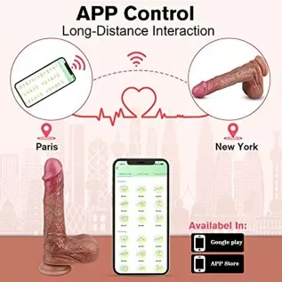 Realistic Dildo Sex Toy with 9 Thrusting & Vibrating Modes, G Spot Vibrator with App & Remote Control, Heating Dildo for Women V Realistic Dildo Sex Toy with 9 Thrusting & Vibrating Modes, G Spot Vibrator with App & Remote Control, Heating Dildo for Women V