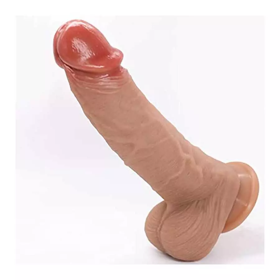 Huge Realistic Dildo with Strong Suction Cups, 9"inch Silicone Thick Dildo for Hands-Free Play, Soft and Skin-Friendly for Vagin