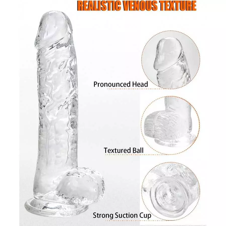 9 Inch Realistic Thick Dildo, Body-Safe Material Lifelike Huge Penis with Strong Suction Cup for Hands-Free Play, Flexible Cock
