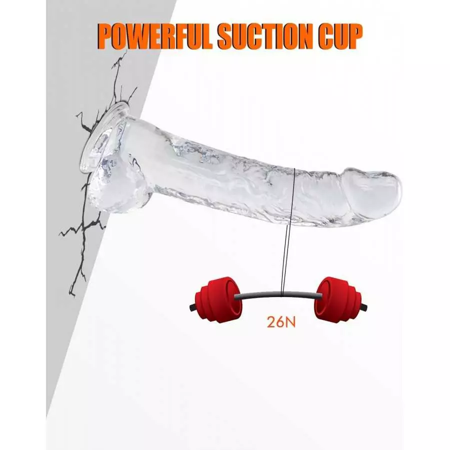 9 Inch Realistic Thick Dildo, Body-Safe Material Lifelike Huge Penis with Strong Suction Cup for Hands-Free Play, Flexible Cock