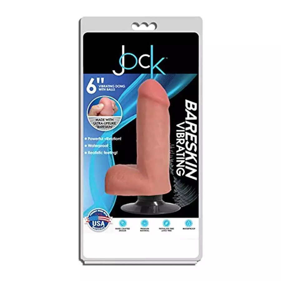 Jock Light Bareskin Vibrating Dildo with Balls - 6 Inch