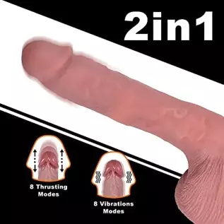 8.6'' Thrusting Realistic Silicone Dildo Vibrator Sex Toy for Women, Lifelike Vibrating Heating Dildo Stimulator with Remote, Te