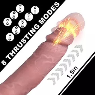 8.6'' Thrusting Realistic Silicone Dildo Vibrator Sex Toy for Women, Lifelike Vibrating Heating Dildo Stimulator with Remote, Te