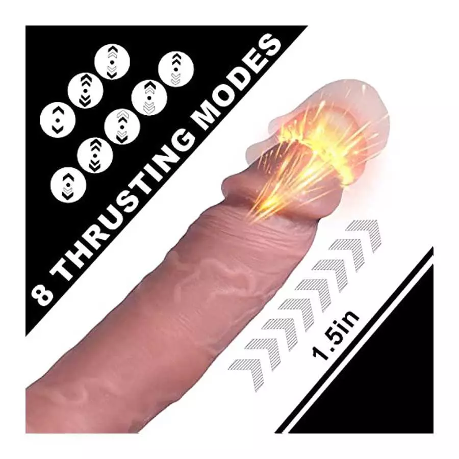 8.6'' Thrusting Realistic Silicone Dildo Vibrator Sex Toy for Women, Lifelike Vibrating Heating Dildo Stimulator with Remote, Te