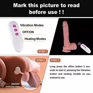 8.6'' Thrusting Realistic Silicone Dildo Vibrator Sex Toy for Women, Lifelike Vibrating Heating Dildo Stimulator with Remote, Te