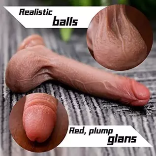 7.28 Inch Realistic Dildo Feels Like Skin, G Spot Stimulator Adult Sex Toys for Women Soft Silicone Anal Dildo with Suction Cup