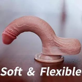 7.28 Inch Realistic Dildo Feels Like Skin, G Spot Stimulator Adult Sex Toys for Women Soft Silicone Anal Dildo with Suction Cup