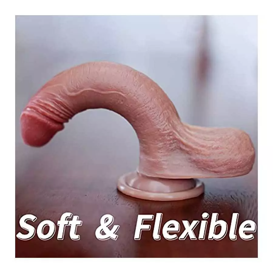 7.28 Inch Realistic Dildo Feels Like Skin, G Spot Stimulator Adult Sex Toys for Women Soft Silicone Anal Dildo with Suction Cup