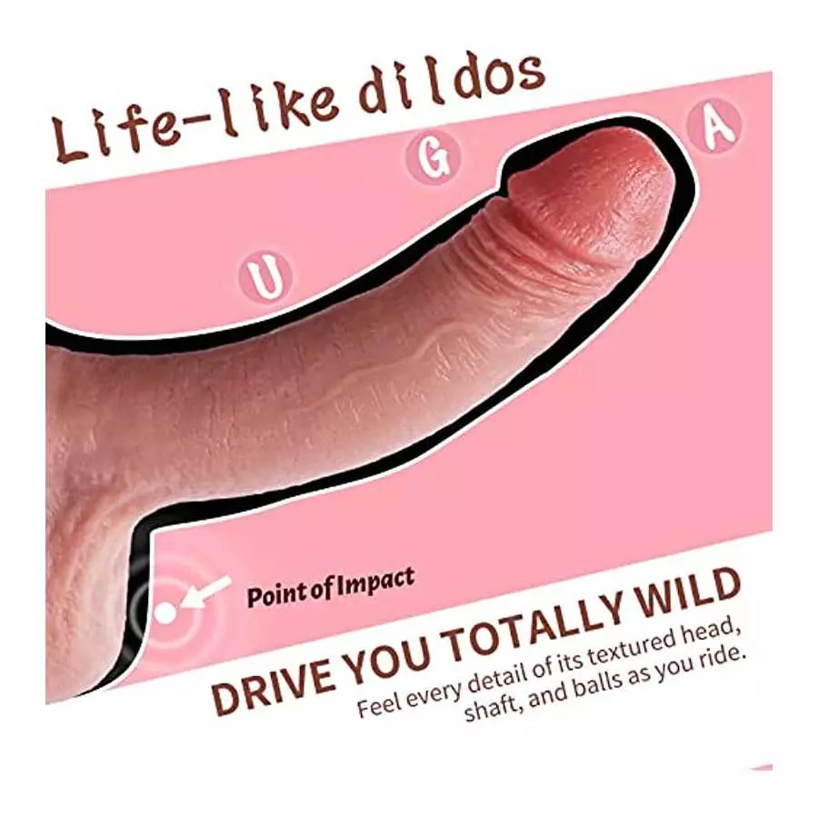 7.28 Inch Realistic Dildo Feels Like Skin, G Spot Stimulator Adult Sex Toys for Women Soft Silicone Anal Dildo with Suction Cup