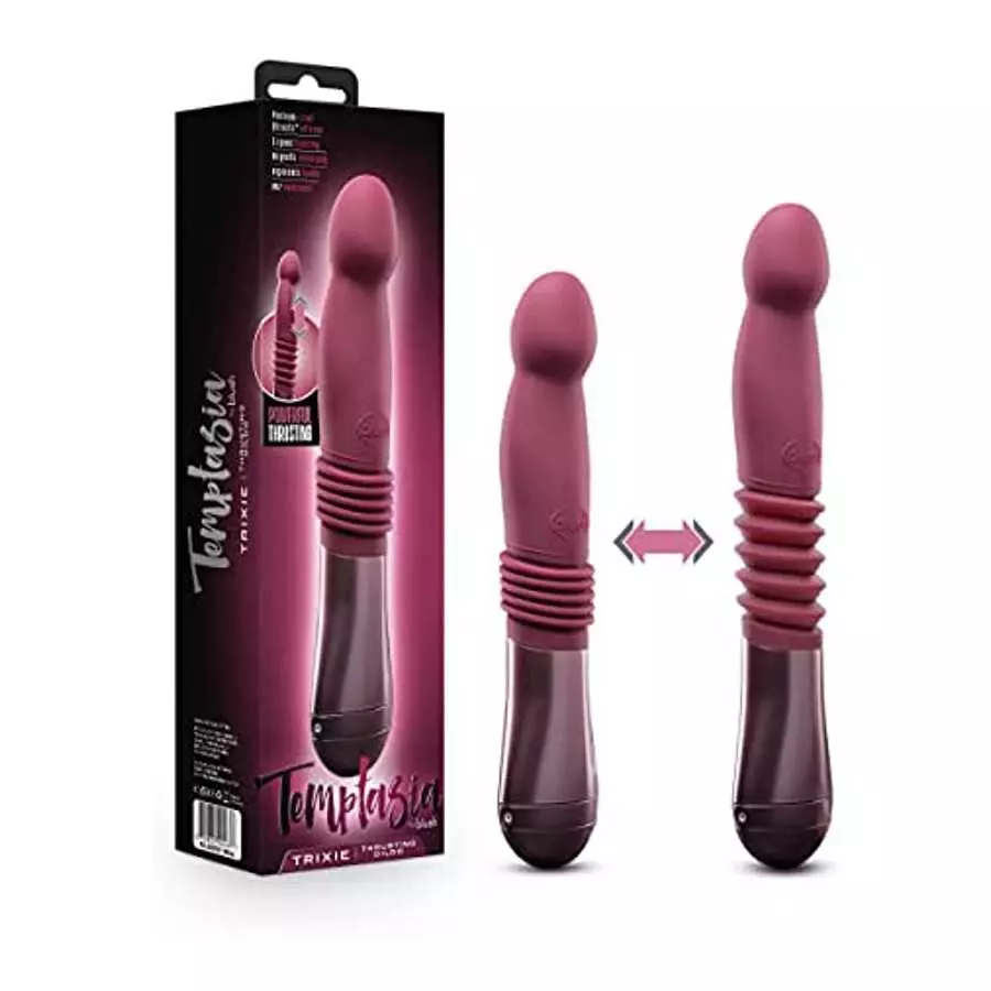 Blush Temptasia Trixie Thrusting Silicone Dildo - 4.5 Inches Insertable Length and 1.75 Inches Width - 1.25 Inches Thrust Capabi