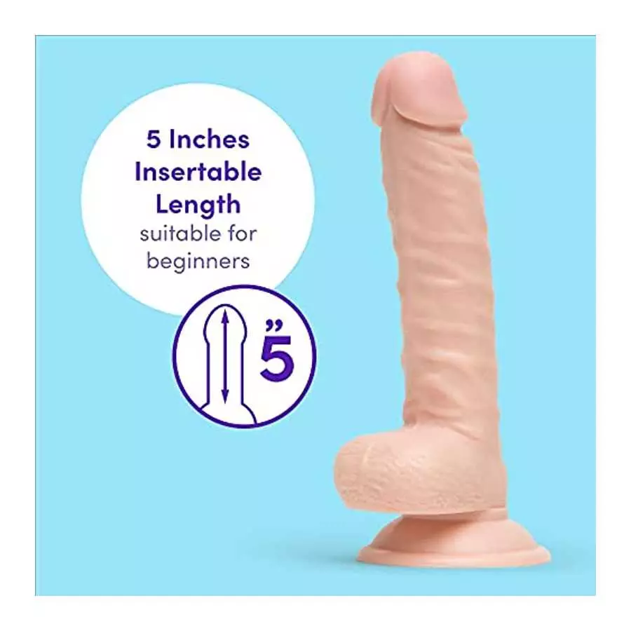 Lovehoney Lifelike Lover Realistic Dildo - 5 Inch Suction Cup Dildo - Beginner Friendly Dildo with Flexible Shaft - Flesh Pink