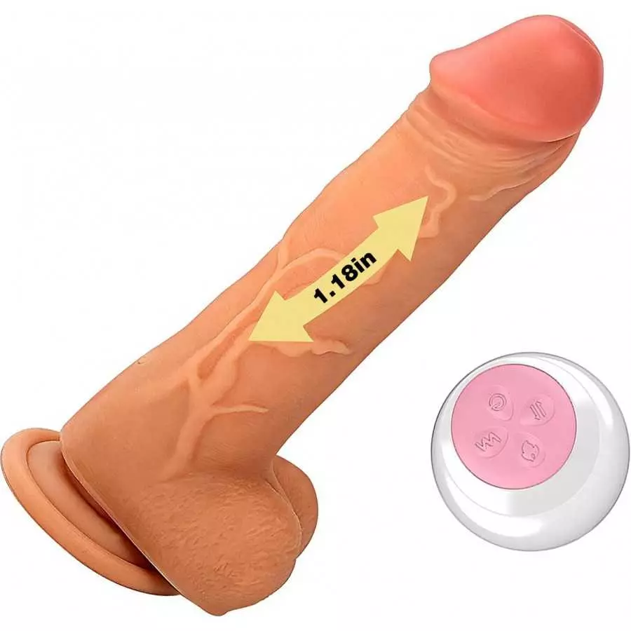 Thrusting Dildo Vibrator with 7 Vibration & Heating, Vibrating Realistic dildo G-spot Clitoral Anal Stimulation with Strong Suct