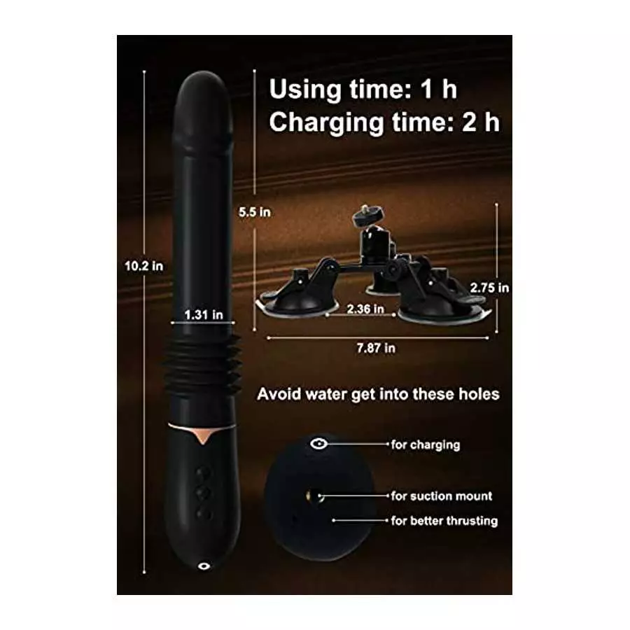 10.2"Thrusting Vibrator Dildo,Realistic Dildo with 3 Thrusts 7 Vibrations,G-spot Dildo with 360 Degrees Adjustable Strong Suctio