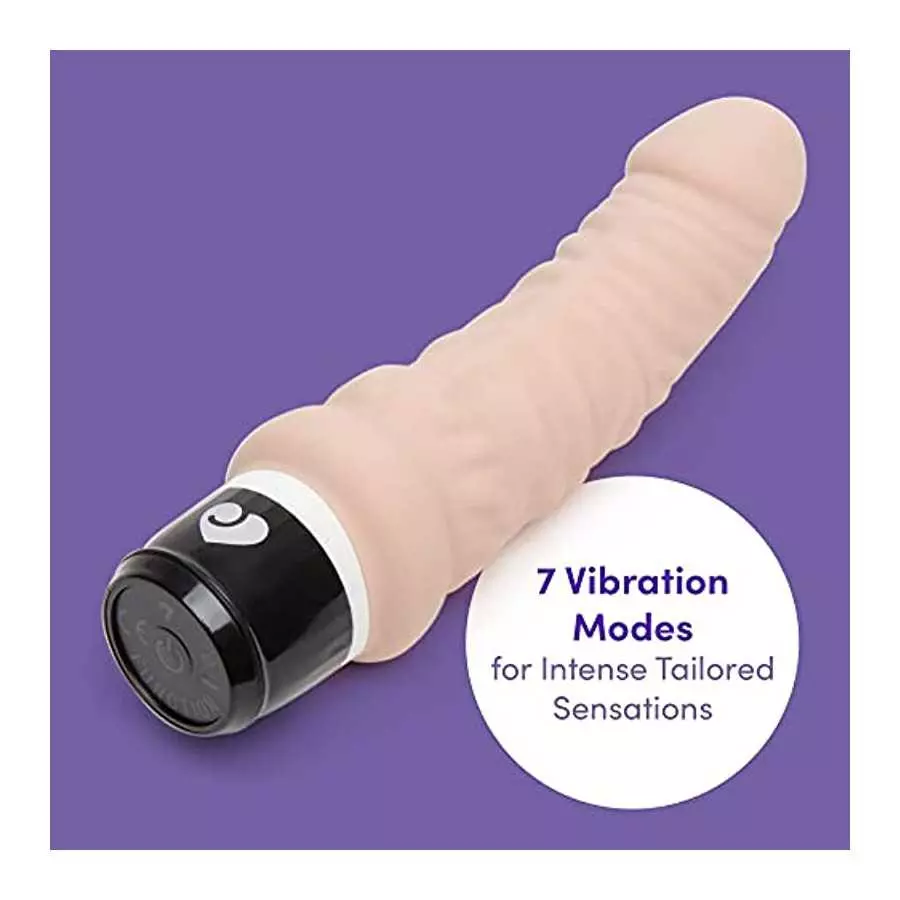 Lovehoney Vibrating Dildo - 5.5 Inch Realistic Dildo - Girthy 7 Function Vibrator for Women - Waterproof - Flesh Pink