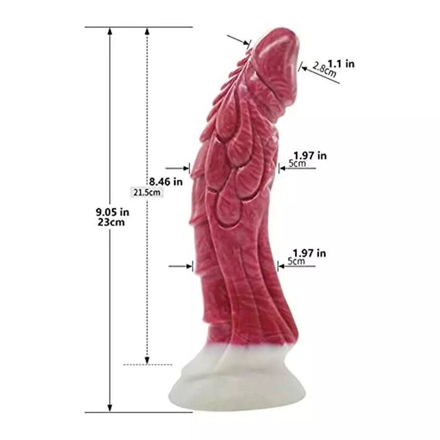 +7sueflly 9.05'' Liquid Silicone Dildo Squirting Dildo, Realistic Animal Ejaculating Dildo with Strong Suction Cup, Monster Dild