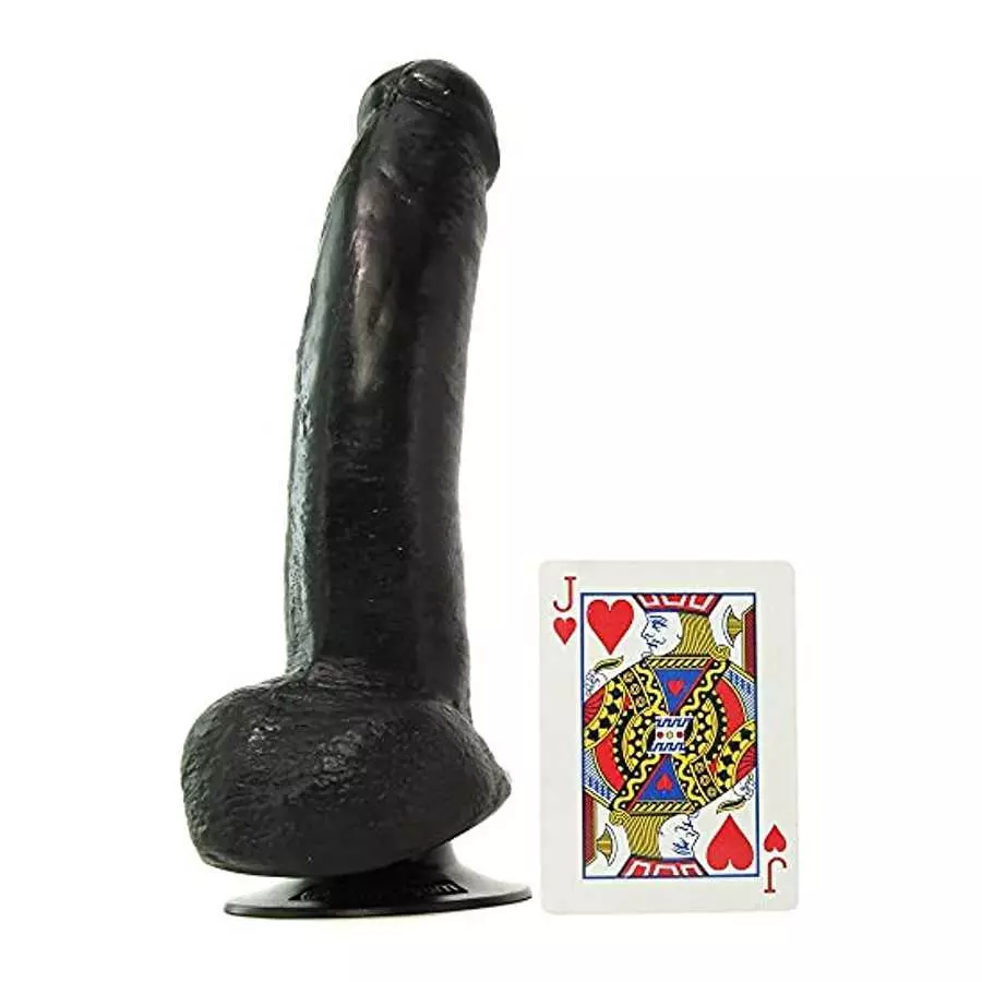 9" Vibrating Black Dildo and JO H20 Water Based Lube (1 oz.)