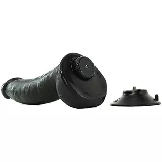 9" Vibrating Black Dildo and JO H20 Water Based Lube (1 oz.)