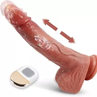 Realistic Dildo Vibrator for Women, 9.8" Vibrating Dildo for G Spot Dildo with 3 Thrusting & 5 Vibration Sex Toy for Women and M