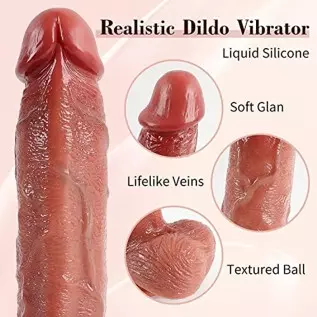 Realistic Dildo Vibrator for Women, 9.8" Vibrating Dildo for G Spot Dildo with 3 Thrusting & 5 Vibration Sex Toy for Women and M Realistic Dildo Vibrator for Women, 9.8" Vibrating Dildo for G Spot Dildo with 3 Thrusting & 5 Vibration Sex Toy for Women and M