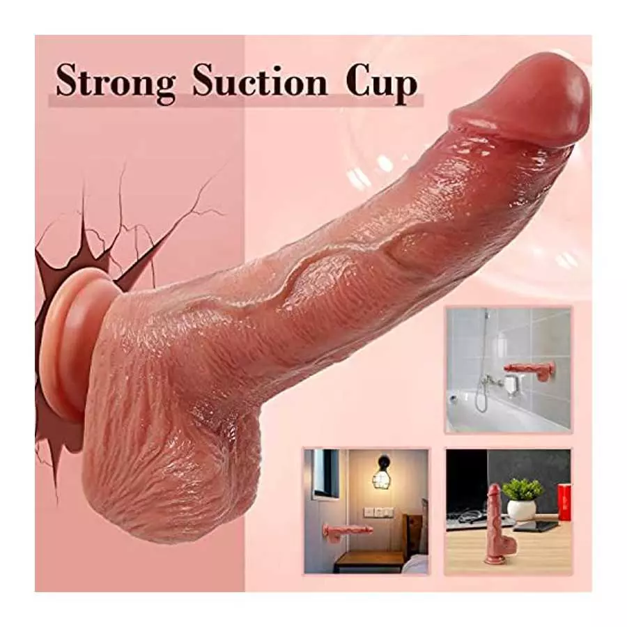Realistic Dildo Vibrator for Women, 9.8" Vibrating Dildo for G Spot Dildo with 3 Thrusting & 5 Vibration Sex Toy for Women and M
