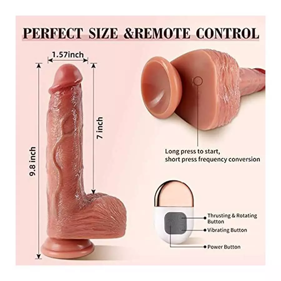 Realistic Dildo Vibrator for Women, 9.8" Vibrating Dildo for G Spot Dildo with 3 Thrusting & 5 Vibration Sex Toy for Women and M