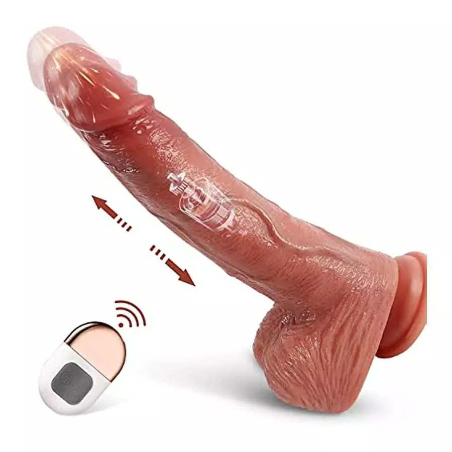 Realistic Dildo Vibrator for Women, 9.8" Vibrating Dildo for G Spot Dildo with 3 Thrusting & 5 Vibration Sex Toy for Women and M