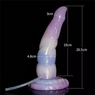 Realistic Ejaculating Squirting Dildo with Suction Cup, Knotted Dildos with Balls, Silicone Animal Dildo, Flexible Huge Dildo, A