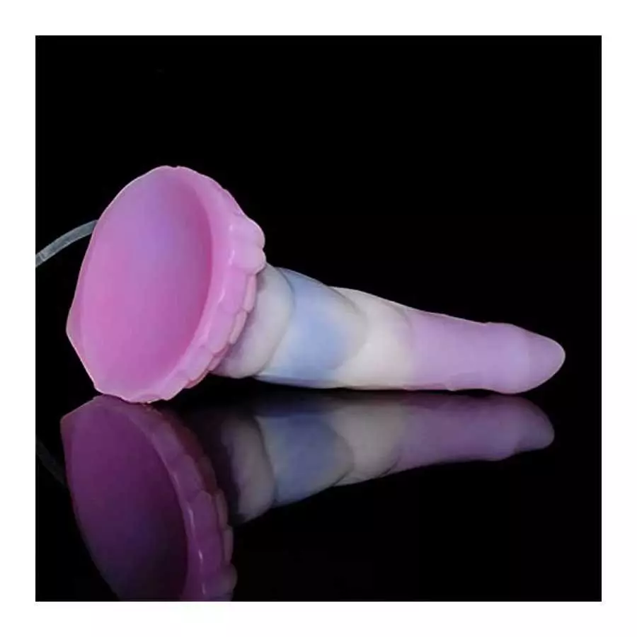 Realistic Ejaculating Squirting Dildo with Suction Cup, Knotted Dildos with Balls, Silicone Animal Dildo, Flexible Huge Dildo, A