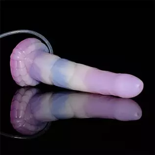 Realistic Ejaculating Squirting Dildo with Suction Cup, Knotted Dildos with Balls, Silicone Animal Dildo, Flexible Huge Dildo, A