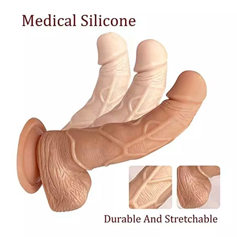 Thrusting Realistic Dildo for Women with Strong Suction Cup, Realistic Dildo Thrusting Swinging Penis, 6 Vibration Modes Vibrato