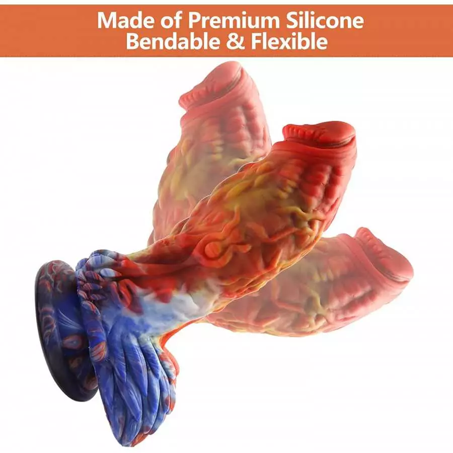 Realistic Silicone Thick Monster Dildo: 7.48 Inch Soft Anal Dildo with Strong Suction Cup for Hands-Free Play, Body-Safe Materia