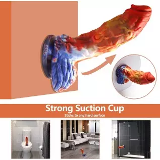 Realistic Silicone Thick Monster Dildo: 7.48 Inch Soft Anal Dildo with Strong Suction Cup for Hands-Free Play, Body-Safe Materia