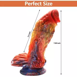 Realistic Silicone Thick Monster Dildo: 7.48 Inch Soft Anal Dildo with Strong Suction Cup for Hands-Free Play, Body-Safe Materia