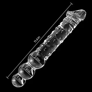 Glass Realistic Dildo, 11.6 inch G-spot Penis Double-Ended Dong with 3 Balls Vivid Glans and Bumps, Big and Thick Cock Anal Butt Glass Realistic Dildo, 11.6 inch G-spot Penis Double-Ended Dong with 3 Balls Vivid Glans and Bumps, Big and Thick Cock Anal Butt
