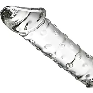 Glass Realistic Dildo, 11.6 inch G-spot Penis Double-Ended Dong with 3 Balls Vivid Glans and Bumps, Big and Thick Cock Anal Butt Glass Realistic Dildo, 11.6 inch G-spot Penis Double-Ended Dong with 3 Balls Vivid Glans and Bumps, Big and Thick Cock Anal Butt