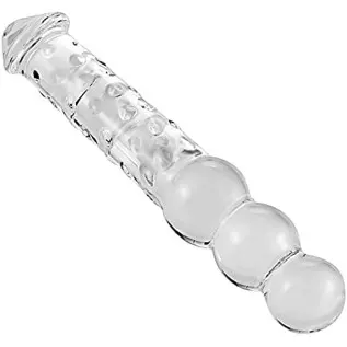 Glass Realistic Dildo, 11.6 inch G-spot Penis Double-Ended Dong with 3 Balls Vivid Glans and Bumps, Big and Thick Cock Anal Butt Glass Realistic Dildo, 11.6 inch G-spot Penis Double-Ended Dong with 3 Balls Vivid Glans and Bumps, Big and Thick Cock Anal Butt