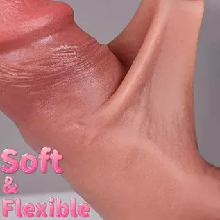 Realistic Uncut Dildo, Dildo with Sliding Foreskin, Realistic Foreskin Dildo, Double Silicone Dildo with Sliding Foreskin Specia