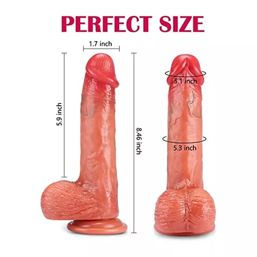 Suction Cup Realistic Dildos 8 Inch - Silicone Fake Penis Adult Sex Toys for Women Pleasure, Soft Beginner Dildo for Shower, Lif